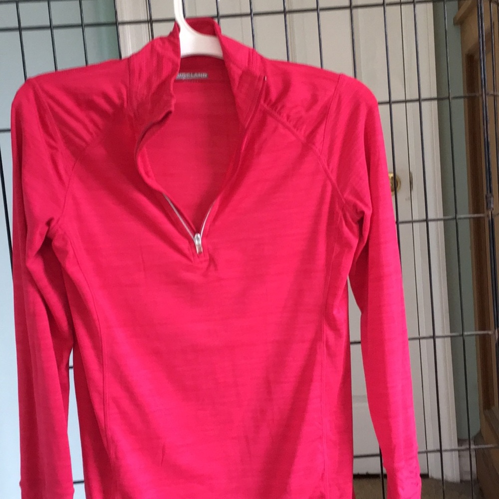Fuschia three quarter zip up top
